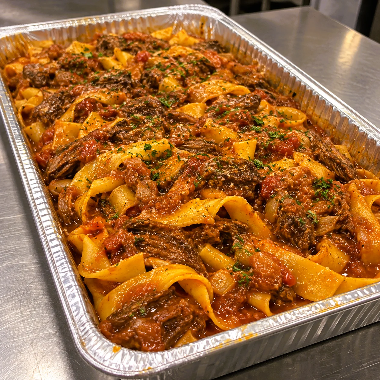 Pappardelle al cinghiale catering tray Orlando