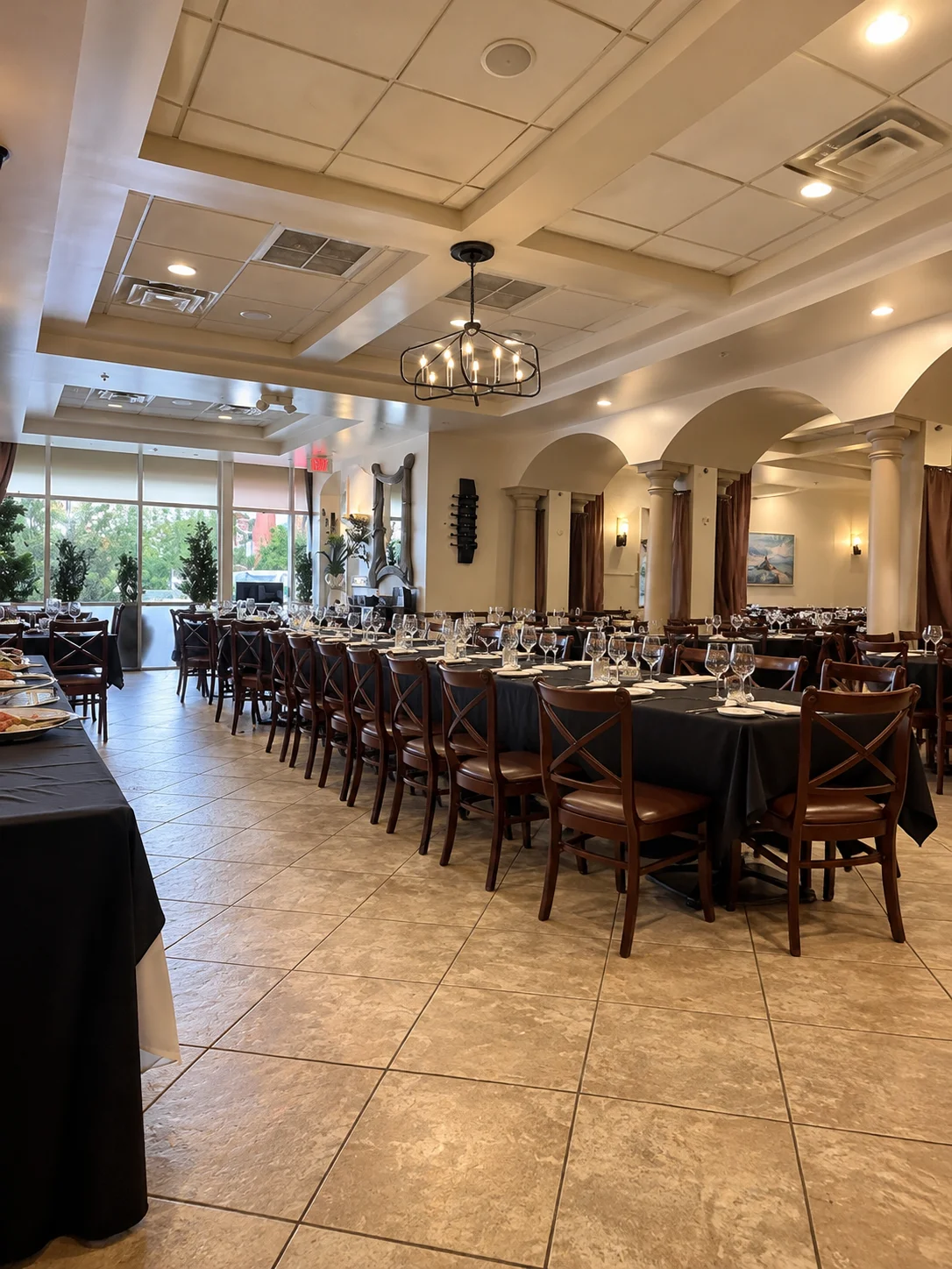 Banquet dining hall setup at Ciao Italia Orlando