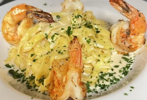 Fettuccine Alfredo with shrimp at Ciao Italia Ristorante