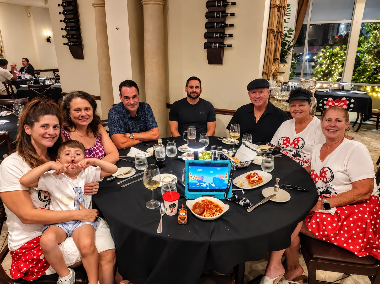 Family dining at Ciao Italia after visiting Orlando theme parks